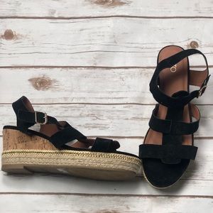 Black suede espadrilles